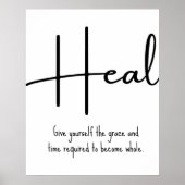 Heal Inspirational Quote Wall Print ポスター (正面)
