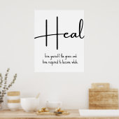 Heal Inspirational Quote Wall Print ポスター (キッチン)