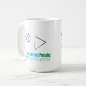 Heal your mind. Press play コーヒーマグカップ (正面左)