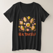 Heal Yourself Plus-Size Tee Celestial Crystal Top プラスサイズTシャツ (デザイン正面)