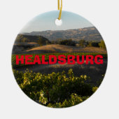 Healdsburgのワインの里のクリスマスのオーナメント セラミックオーナメント (正面)