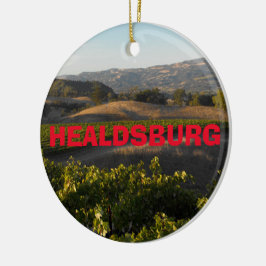 Healdsburgのワインの里のクリスマスのオーナメント セラミックオーナメント