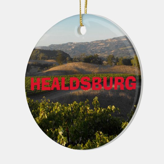 Healdsburgのワインの里のクリスマスのオーナメント セラミックオーナメント (左)