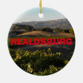 Healdsburgのワインの里のクリスマスのオーナメント セラミックオーナメント (裏面)