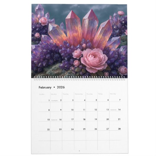 Healing Crystal Calendar, Crystal カレンダー (2月 2026)