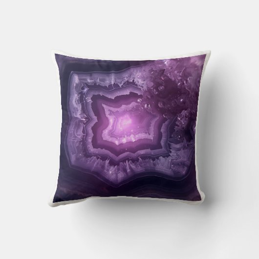 Healing Crystal Slice Amethyst Geode Art クッション (裏面)