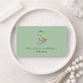 Healing Hand Logo Reiki, Healer, Wellness Sage  名刺