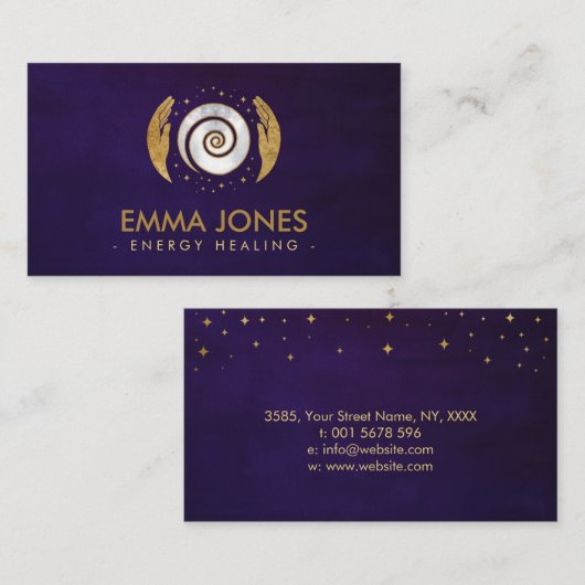 Healing Hands - Energy Healing Business Card 名刺 (正面/裏面)