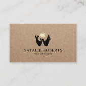 Healing Hands & Heart Massage Therapy Rustic Kraft 名刺 (正面)