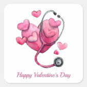 Healing Hearts Valentine Design スクエアシール (正面)