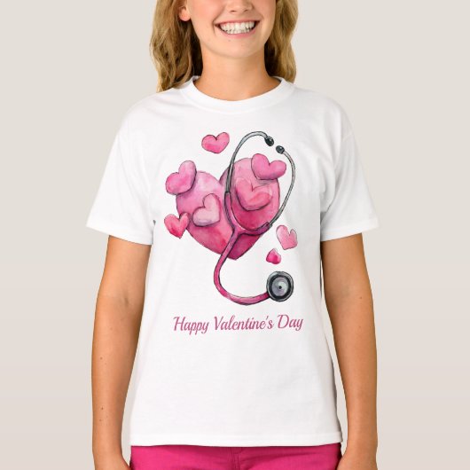 Healing Hearts Valentine Design Tシャツ (正面)