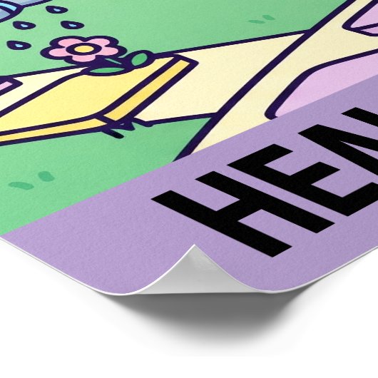 Healing Is Not Linear Poster – Inspirational Wall ポスター (角)