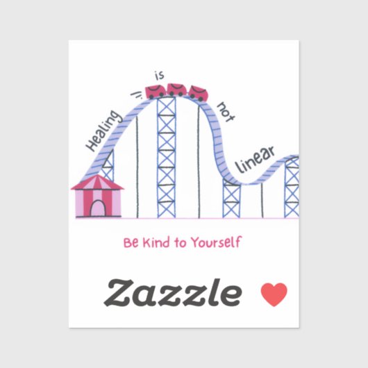 'Healing Isn't Linear' Be Kind to Yourself Sticker シール (シート)