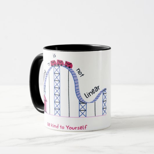 'Healing Isn't Linear' Cute & Comforting Quote Mug マグカップ (正面左)