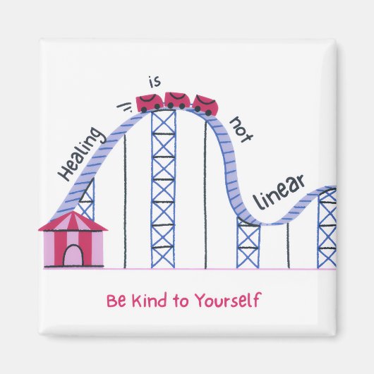 'Healing Isn't Linear' Cute Rollercoaster Magnet マグネット (正面)