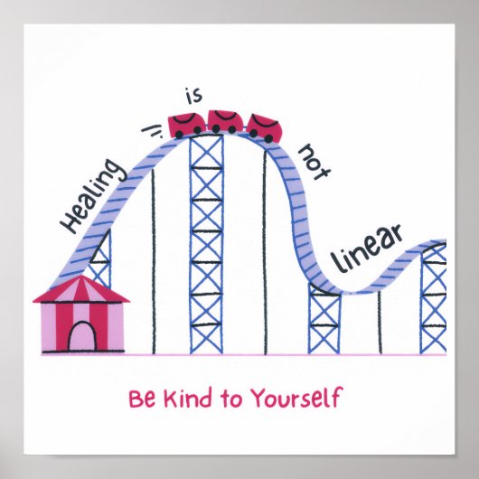 'Healing Isn't Linear' Health Awareness Poster  ポスター (正面)