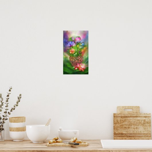 Healing Lotus Chakras Fine Art Poster/Print ポスター (キッチン)