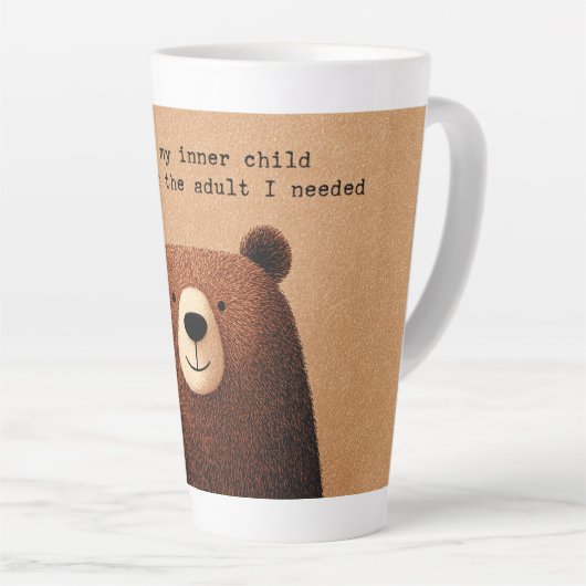 "Healing my inner child"  カフェラテマグ (右アングル)