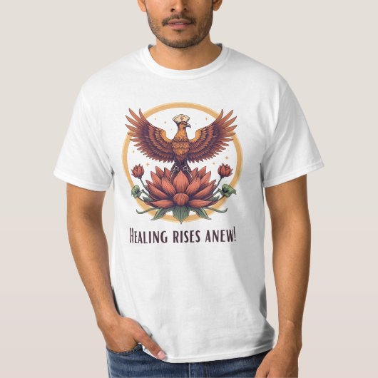 Healing Rise Anew – Phoenix Nurse Design Tシャツ (正面)