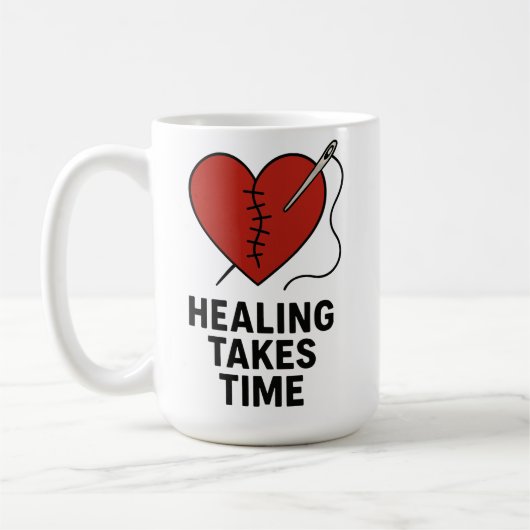 Healing Takes Time Mental Health Support  コーヒーマグカップ (左)