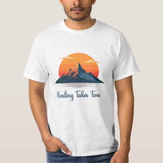 Healing Takes Time" Mountain Sunset T-Shirt | Tシャツ (正面)