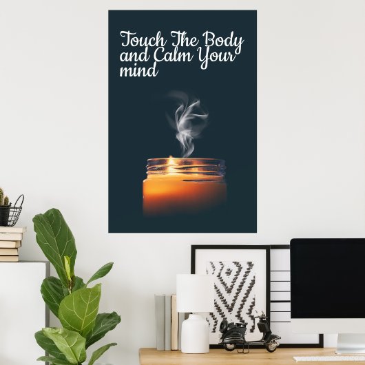 Healing Touch Spa Quote Candle Poster ポスター (ホームオフィス)