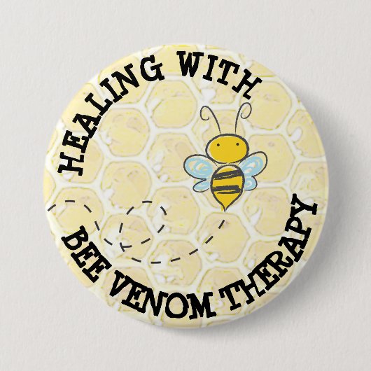 Healing with Bee Venomセラピーボタン 缶バッジ (正面)