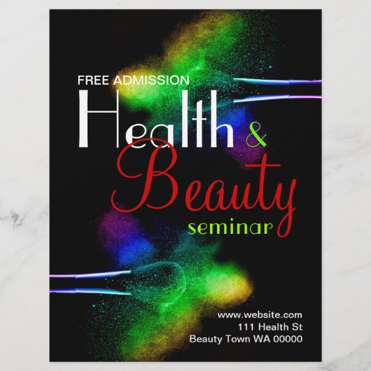 Health Beauty Seminar Flyer Invitation チラシ (正面)