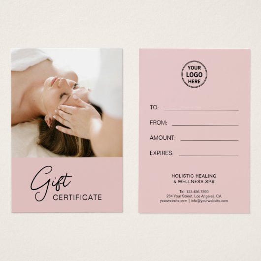 Health Coach Holistic Therapist Gift Certificate (正面&裏面)