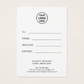 Health Coach Holistic Therapist Gift Certificate (裏面)