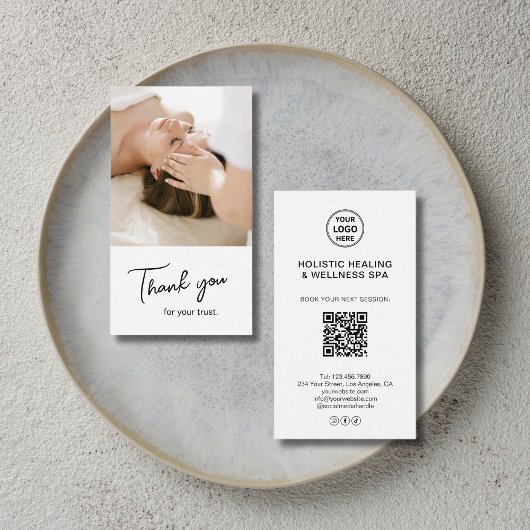 Health Coach Holistic Therapist Thank You Card 名刺
