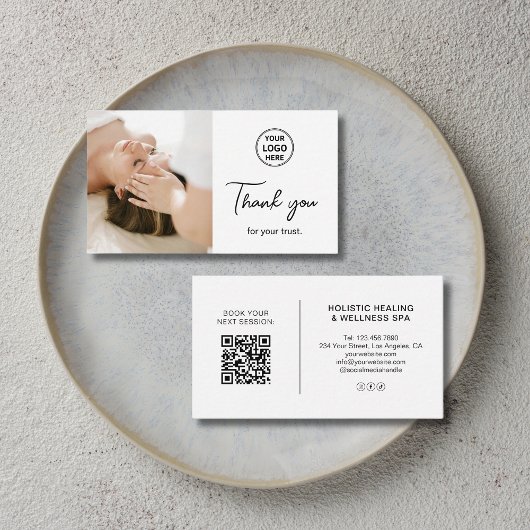 Health Coach Holistic Therapist Thank You Card 名刺