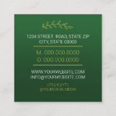 Health Coach Nutritionist スクエア名刺 (裏面)