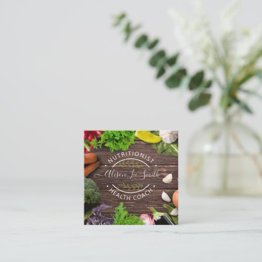 Health Coach Nutritionist スクエア名刺 (スタンド正面)