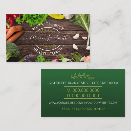 Health Coach Nutritionist 名刺 (正面/裏面)