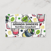 Health Drinksイラストの背景 名刺 (正面)