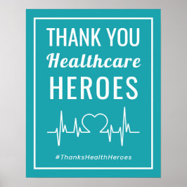 Health Heroes気に Thank You Sign Poster ポスター