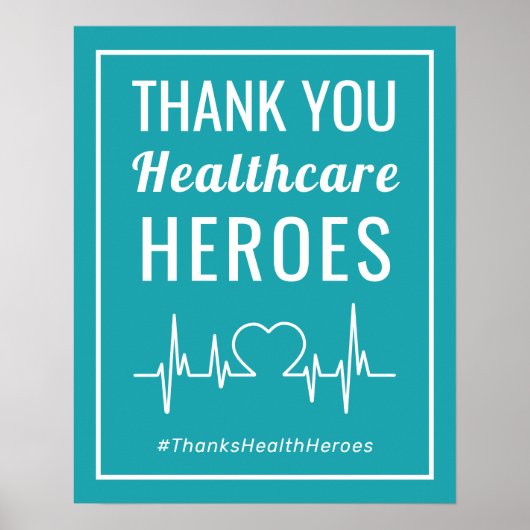 Health Heroes気に Thank You Sign Poster ポスター (正面)