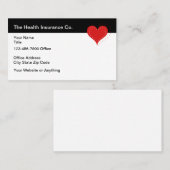 Health Insurance Agent Heart Graphic Business Card 名刺 (正面/裏面)