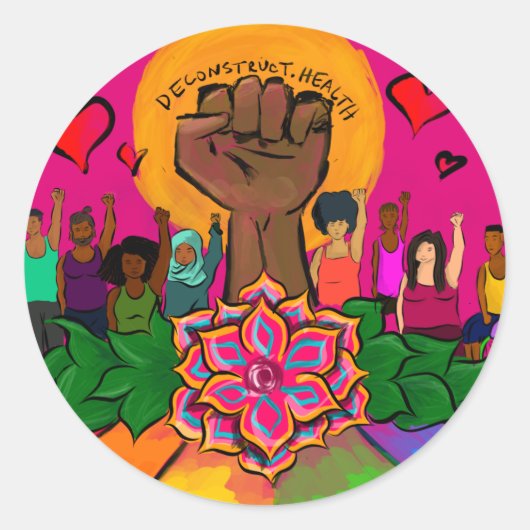 Health is for Everyone Sticker ラウンドシール (正面)
