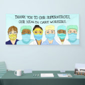 Health Workers Superheroesに感謝気に。 横断幕 (トレードショー)