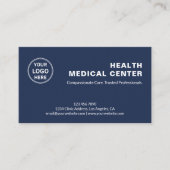 Healthcare Clinic Doctor Navy Blue Professional  予約カード (正面)