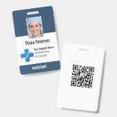Healthcare Employee Custom Logo & Photo Badge バッジ (表裏)