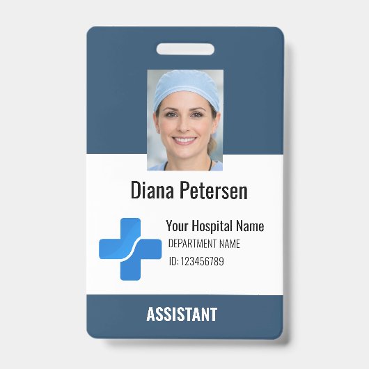 Healthcare Employee Custom Logo & Photo Badge バッジ (表面)