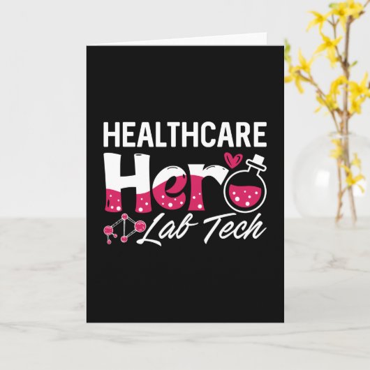 Healthcare Hero Lab Tech Laboratory Technician カード (黄色い花)