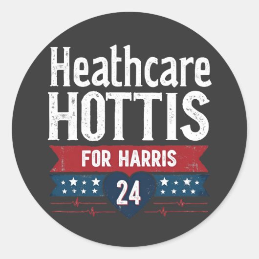 HealthCare Hotties For Harris 24 Kamala Walzナース ラウンドシール (正面)