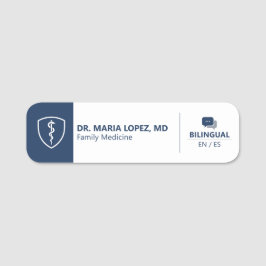 Healthcare Professional Bilingual Medical Modern 名札
