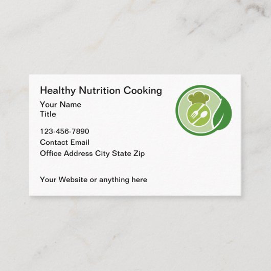 Healthy Cooking And Nutrition Theme 名刺 (正面)
