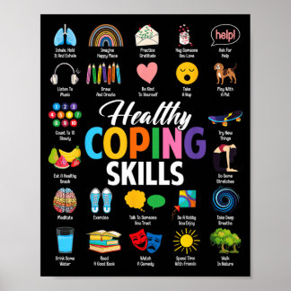 Healthy Coping Skills Counselors Mental Health ポスター