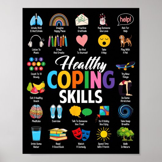 Healthy Coping Skills Counselors Mental Health ポスター (正面)